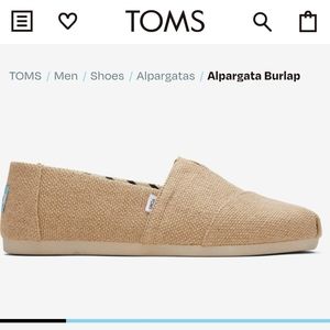 Toms Alpargata Natural Burlap Women's Size 8 (Only worn twice)